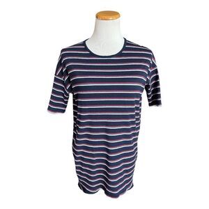 Womens LuLaRoe Ribbed Patriotic Striped Irma Top Tunic -  Sz XS